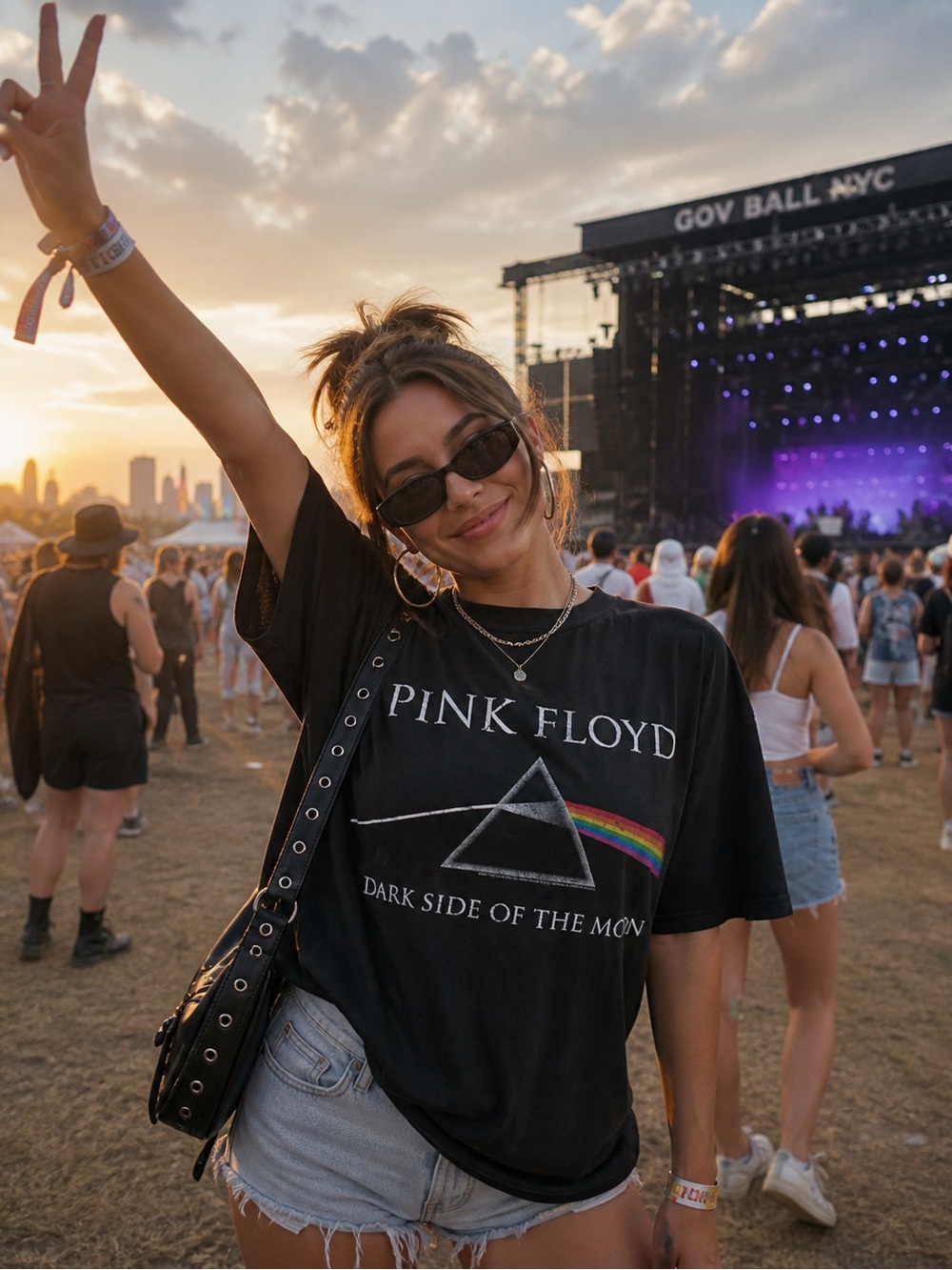 Pink Floyd Dark Side Of The Moon Vintage T Shirt Graphic Women’s Large Grunge
